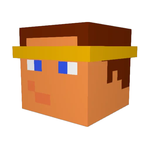 pikaresque Minecraft avatar head, 3D render