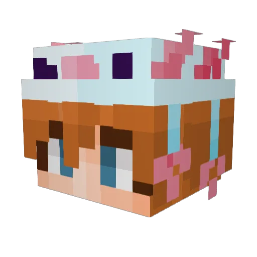 pikibibi Minecraft avatar head, 3D render