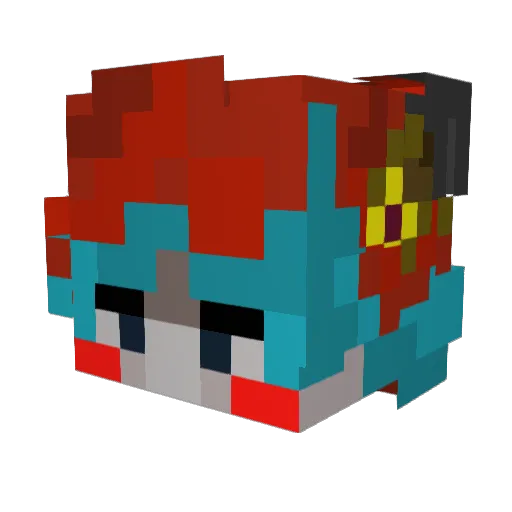 pikkashio Minecraft avatar head, 3D render