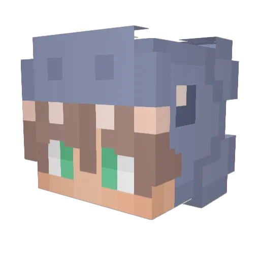 pikkit Minecraft avatar head, 3D render