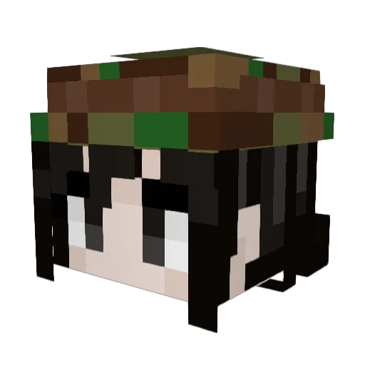 piknishi Minecraft avatar head, 3D render