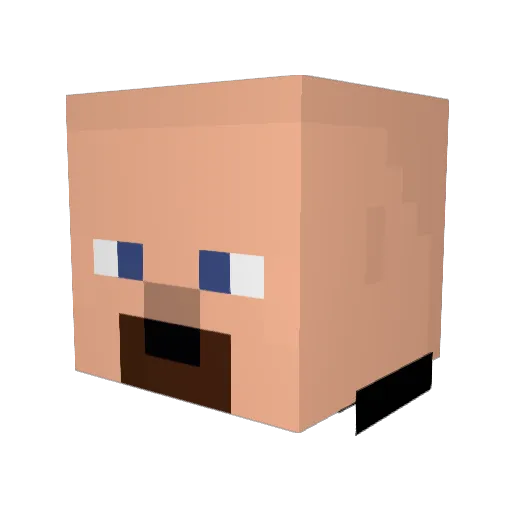 pikoparno Minecraft avatar head, 3D render