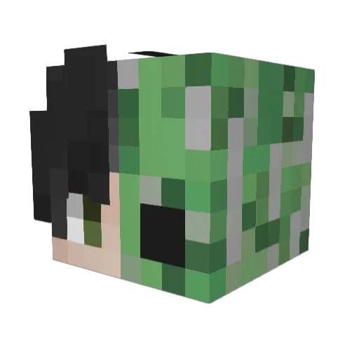 pikugii Minecraft avatar head, 3D render