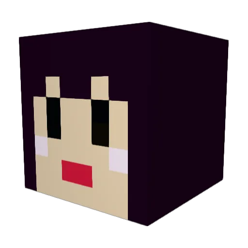 pikupikuo Minecraft avatar head, 3D render
