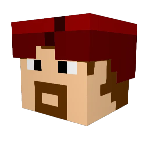 pilkamozna Minecraft avatar head, 3D render