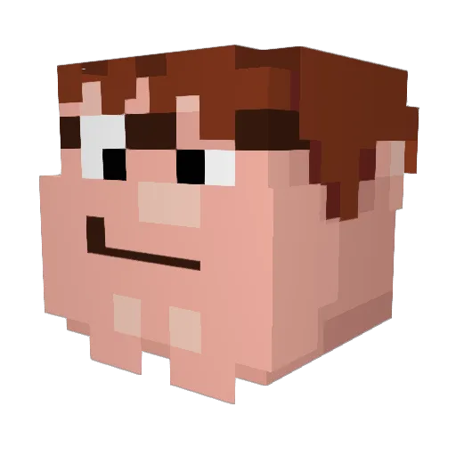 pillerob Minecraft avatar head, 3D render
