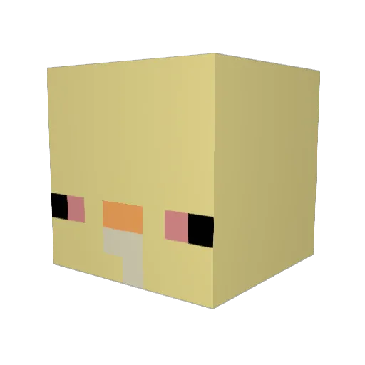 pilliver Minecraft avatar head, 3D render