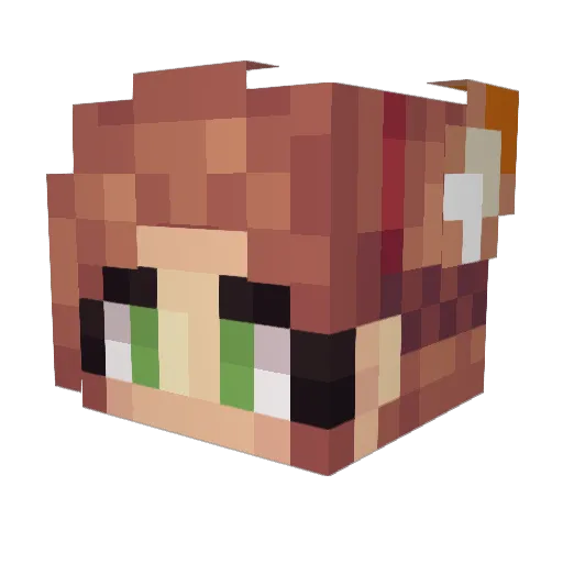pilounette Minecraft avatar head, 3D render