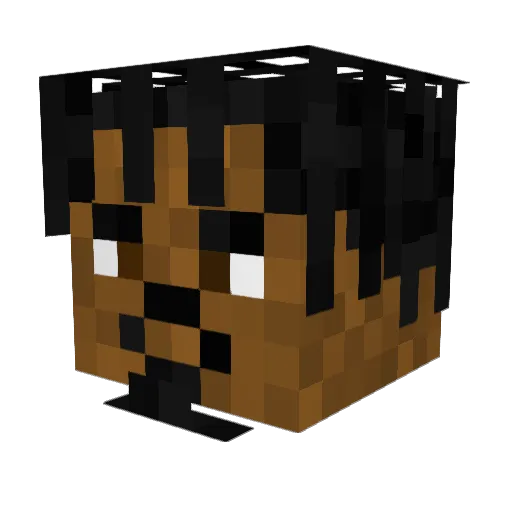 pimpek_lost Minecraft avatar head, 3D render