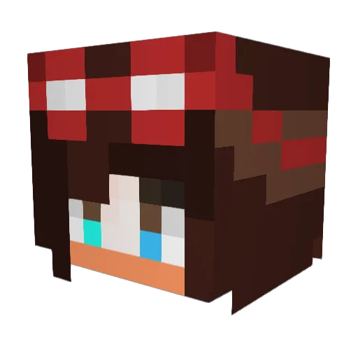 pineappled Minecraft avatar head, 3D render