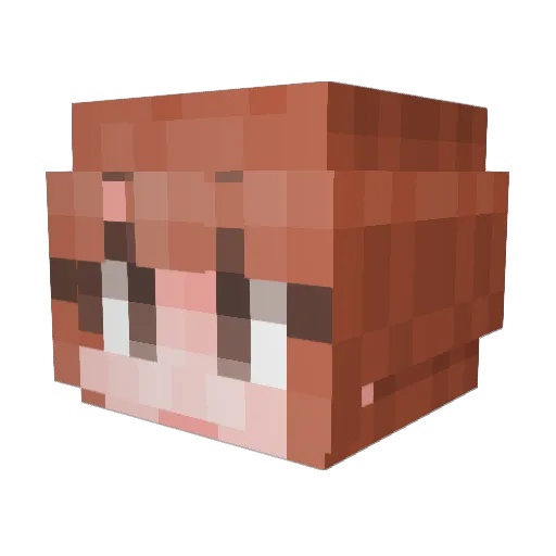 pingB_Love Minecraft avatar head, 3D render
