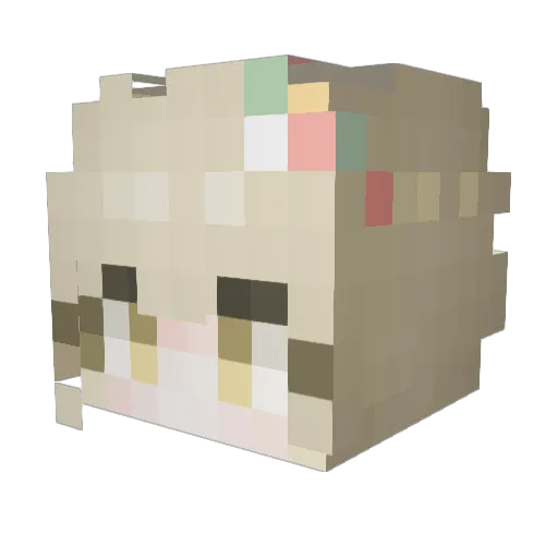 pingka Minecraft avatar head, 3D render