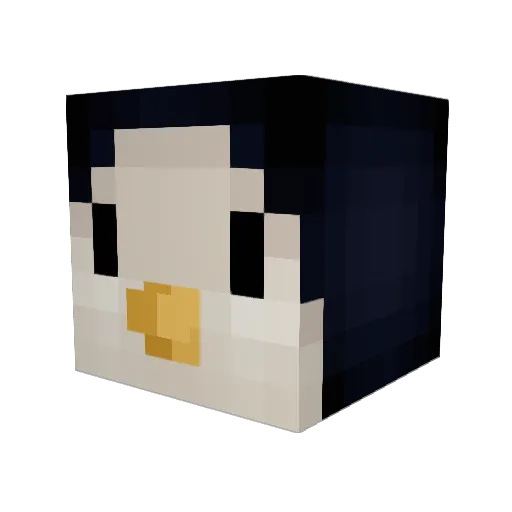 pinguiiiii Minecraft avatar head, 3D render
