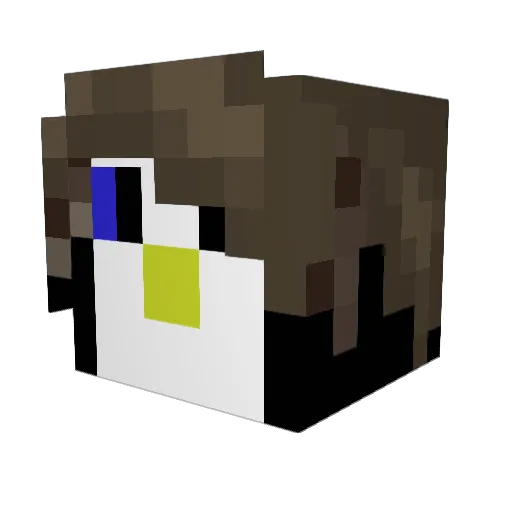pinguim_educado Minecraft avatar head, 3D render