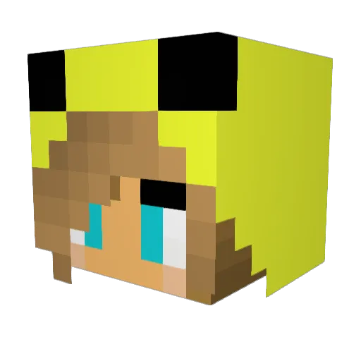 pinkAchoo Minecraft avatar head, 3D render