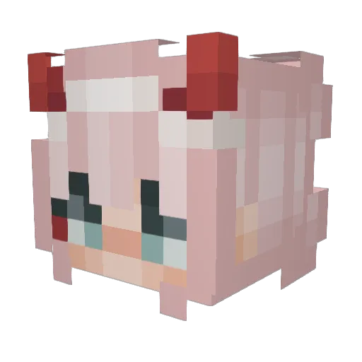 pinkIiquid Minecraft avatar head, 3D render