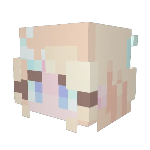 pinkNat Minecraft avatar head, 3D render