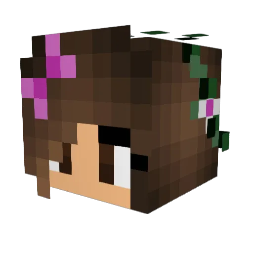 pink_kimmi Minecraft avatar head, 3D render