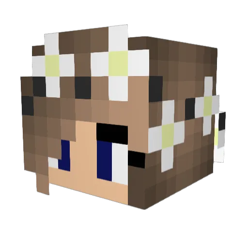 pink_momo Minecraft avatar head, 3D render