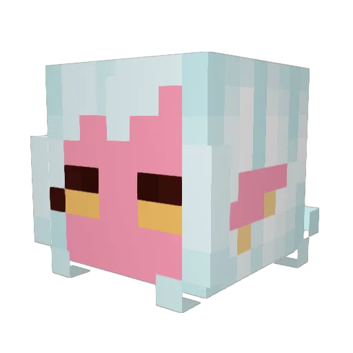 pink_opaque Minecraft avatar head, 3D render