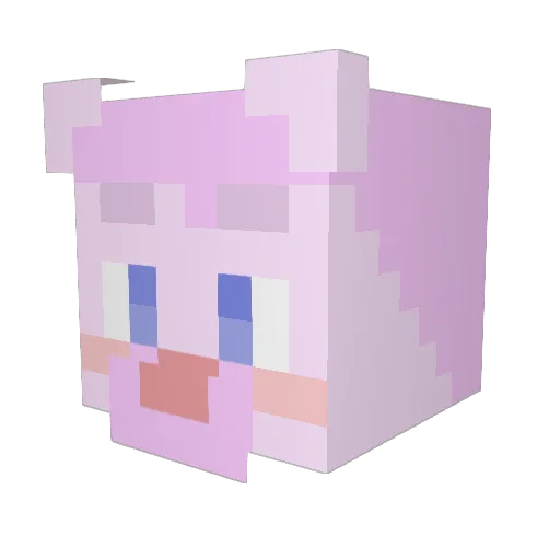 pinkatty Minecraft avatar head, 3D render