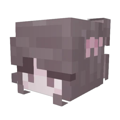 pinkboo Minecraft avatar head, 3D render