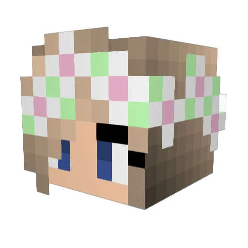 pinkbrianna Minecraft avatar head, 3D render