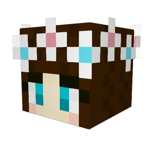 pinkbubbles_06 Minecraft avatar head, 3D render