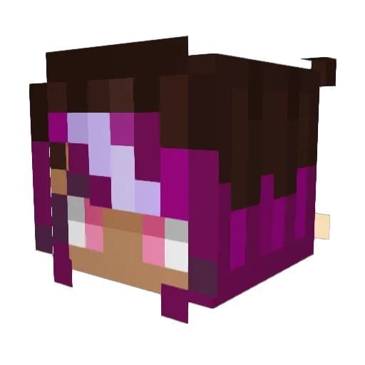 pinkbunnyba Minecraft avatar head, 3D render