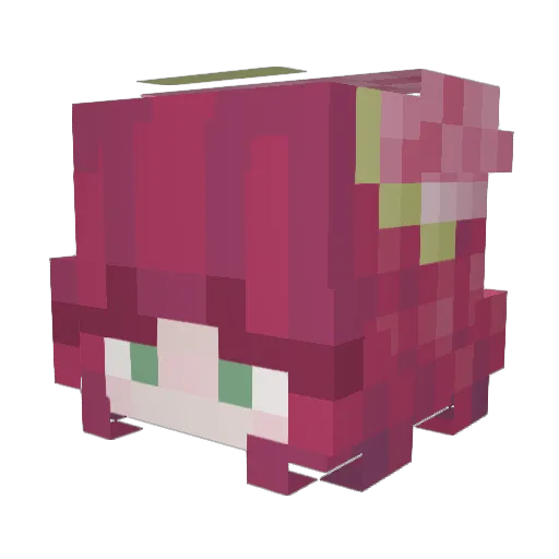 pinkcozypup Minecraft avatar head, 3D render