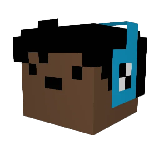 pinkdrive Minecraft avatar head, 3D render