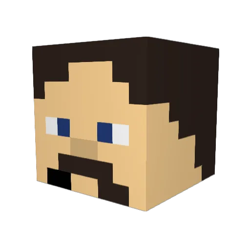 pinkdziolek Minecraft avatar head, 3D render