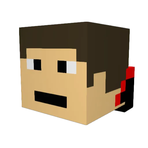 pinkerton1514 Minecraft avatar head, 3D render