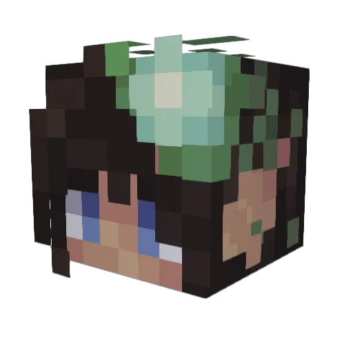 pinkflow3rs Minecraft avatar head, 3D render