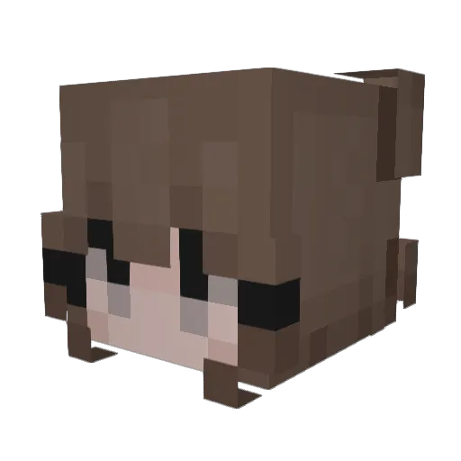 pinkgirly Minecraft avatar head, 3D render