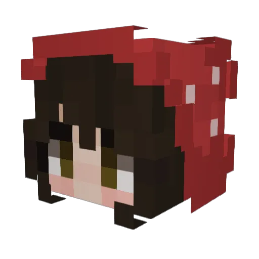 pinkheartt Minecraft avatar head, 3D render