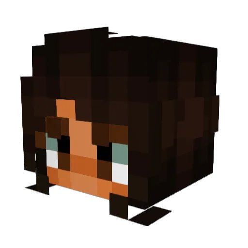 pinkieaugust Minecraft avatar head, 3D render
