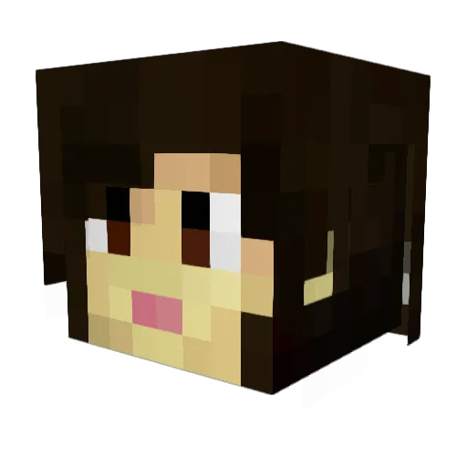 pinkinfrench Minecraft avatar head, 3D render