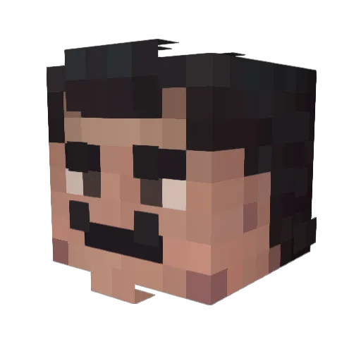 pinkky66 Minecraft avatar head, 3D render