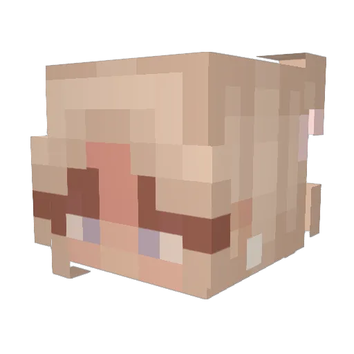 pinklox Minecraft avatar head, 3D render