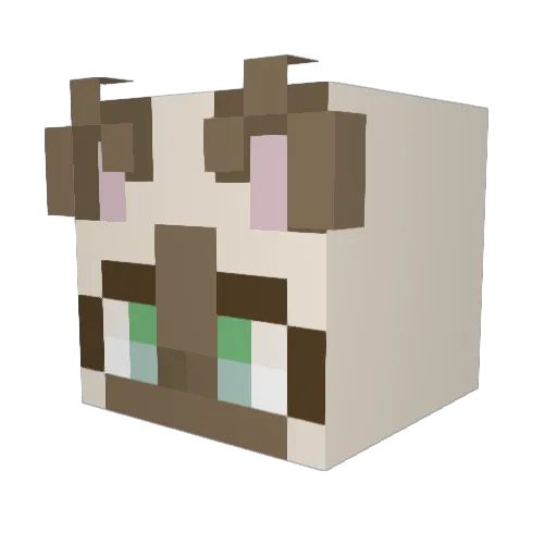 pinkmallows Minecraft avatar head, 3D render