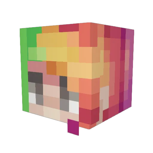 pinkminipig Minecraft avatar head, 3D render
