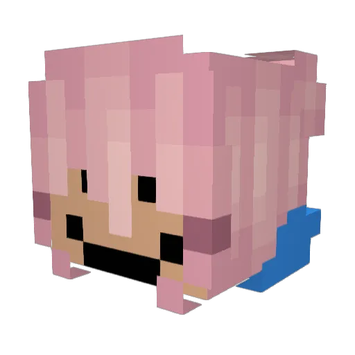 pinkmists Minecraft avatar head, 3D render