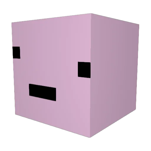 pinkmoonworm Minecraft avatar head, 3D render
