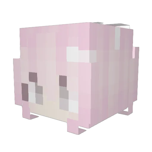 pinkmourning Minecraft avatar head, 3D render
