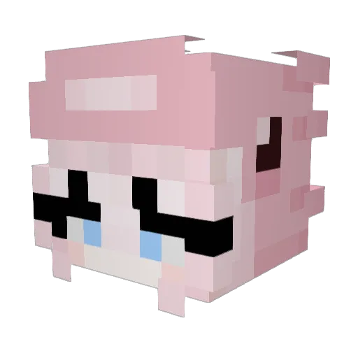 pinkpats Minecraft avatar head, 3D render