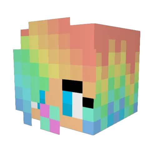 pinkpfu Minecraft avatar head, 3D render