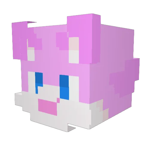 pinkpicklelily Minecraft avatar head, 3D render