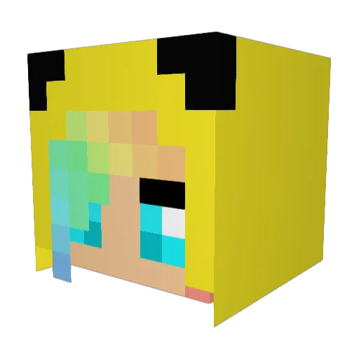 pinkprinceness Minecraft avatar head, 3D render