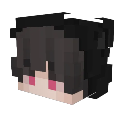 pinkprinted Minecraft avatar head, 3D render